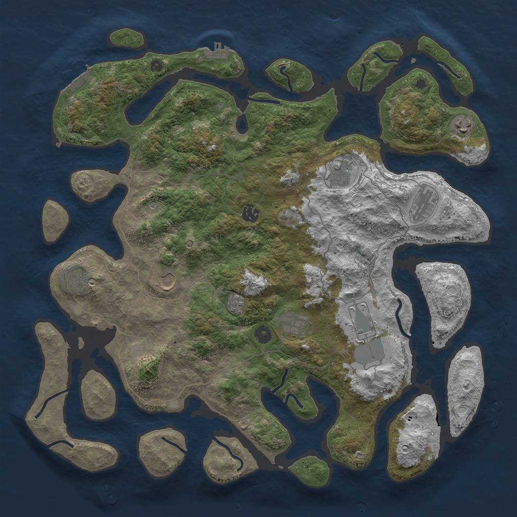 Rust Map: Procedural Map, Size: 4500, Seed: 201922924, 17 Monuments