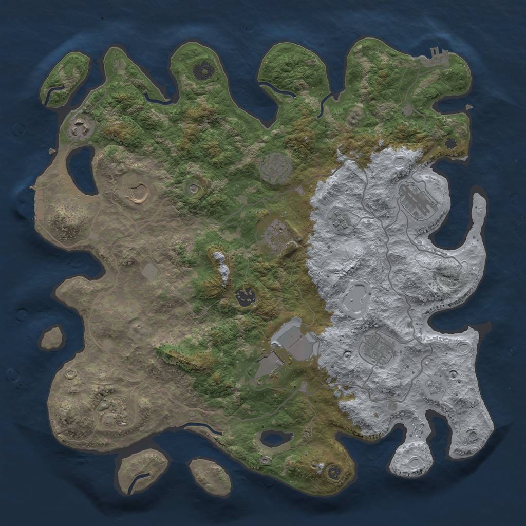 Rust Map: Procedural Map, Size: 4000, Seed: 806118, 17 Monuments