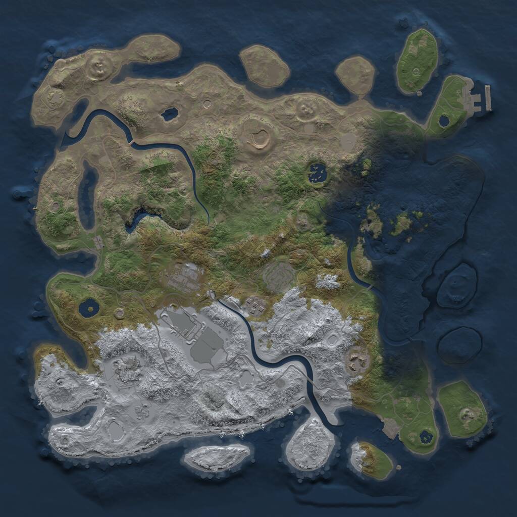 Rust Map: Procedural Map, Size: 4000, Seed: 55326, 13 Monuments