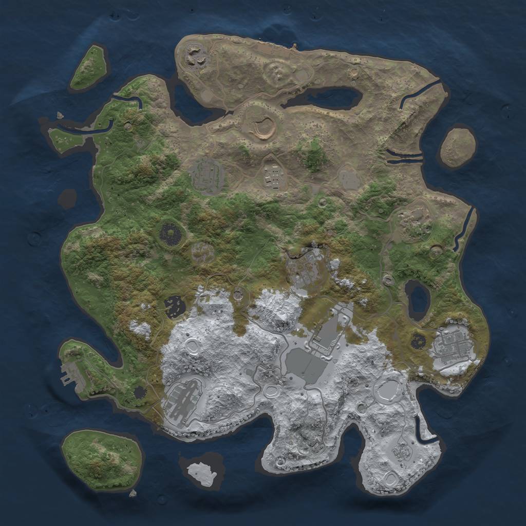 Rust Map: Procedural Map, Size: 3550, Seed: 451475, 19 Monuments