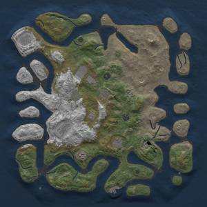 Thumbnail Rust Map: Procedural Map, Size: 4500, Seed: 123456, 17 Monuments