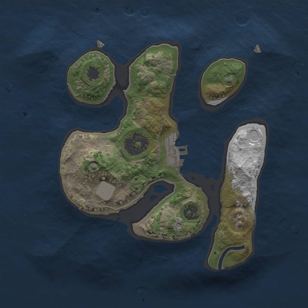 Rust Map: Procedural Map, Size: 2000, Seed: 420, 6 Monuments