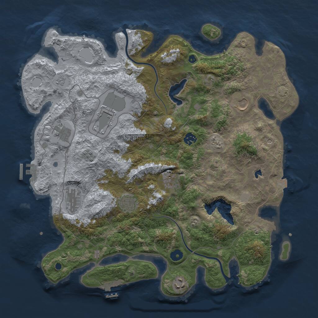 Rust Map: Procedural Map, Size: 4000, Seed: 96418, 15 Monuments