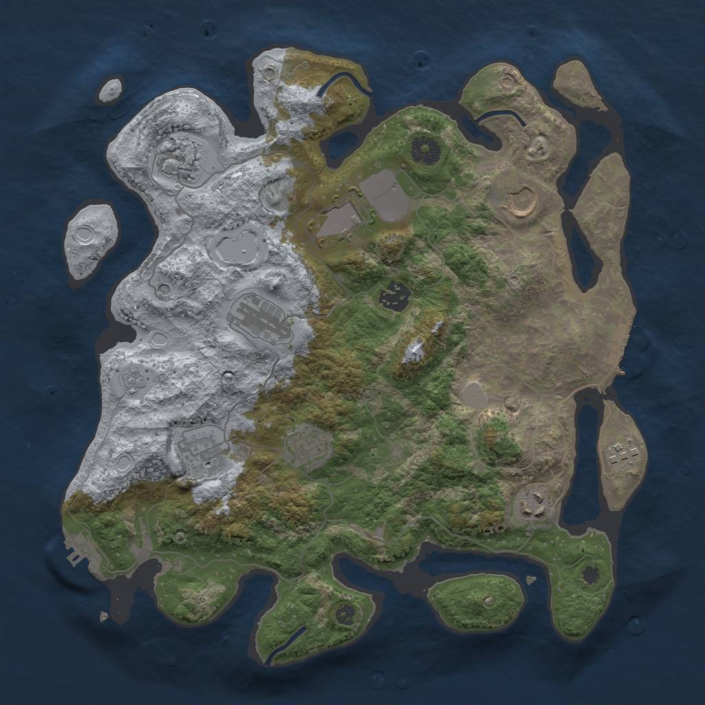 Rust Map: Procedural Map, Size: 3550, Seed: 359647, 16 Monuments
