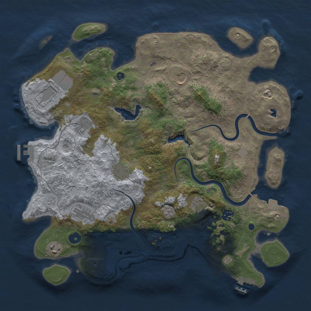 Rust Map: Procedural Map, Size: 4000, Seed: 51, 15 Monuments