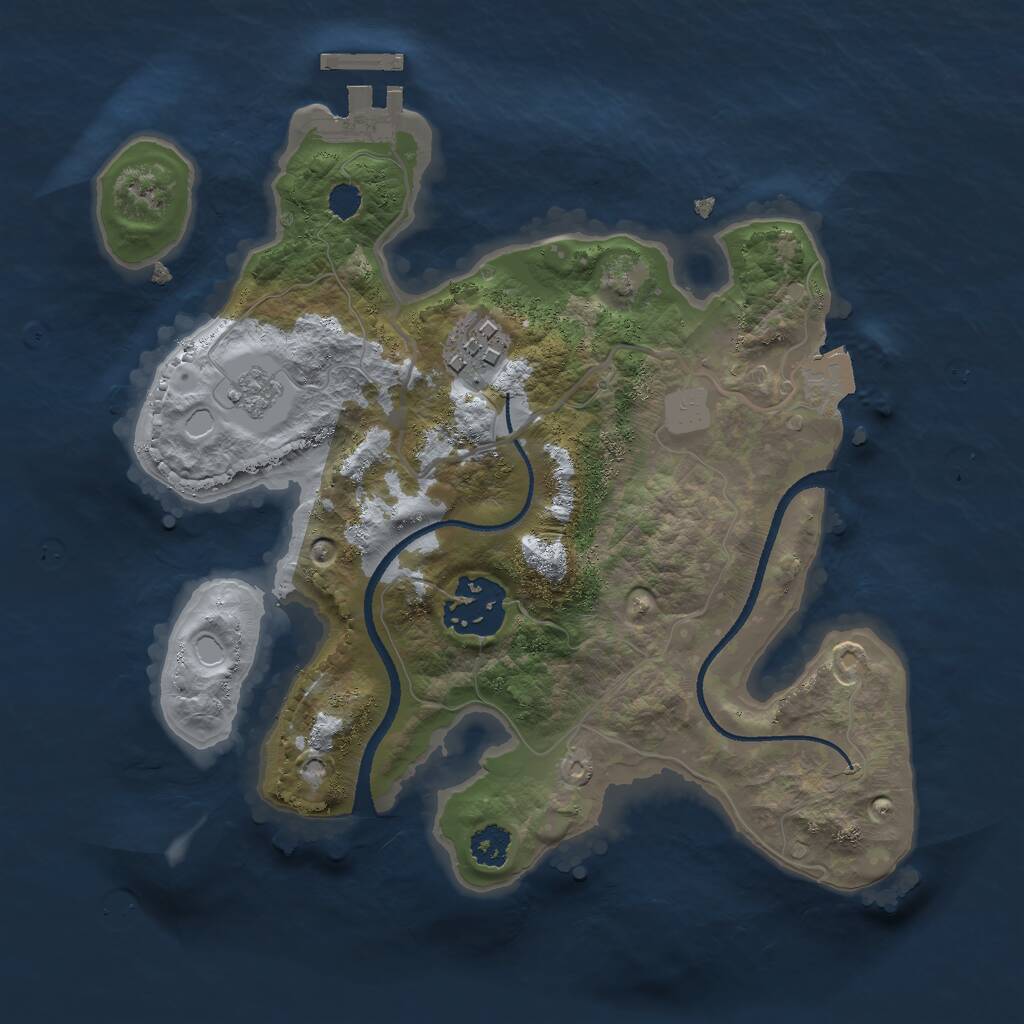 Rust Map: Procedural Map, Size: 2500, Seed: 4456, 5 Monuments