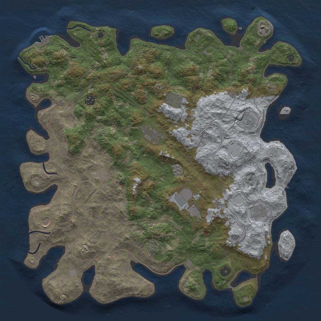 Rust Map: Procedural Map, Size: 4700, Seed: 100000, 18 Monuments