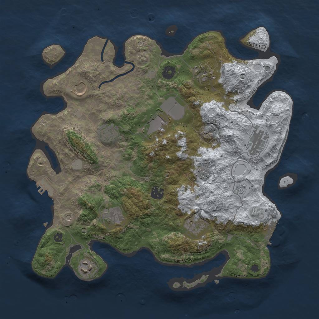Rust Map: Procedural Map, Size: 3550, Seed: 934467, 19 Monuments