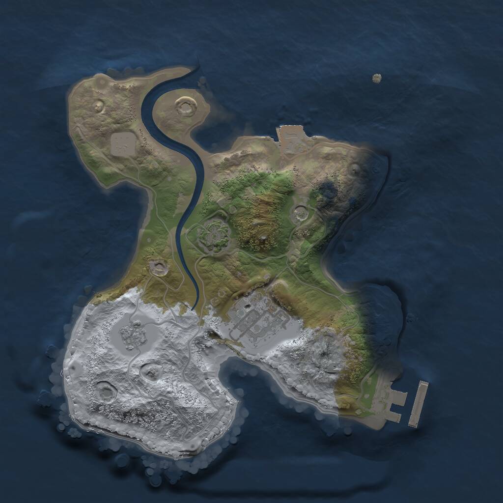 Rust Map: Procedural Map, Size: 2169, Seed: 2147483647, 6 Monuments