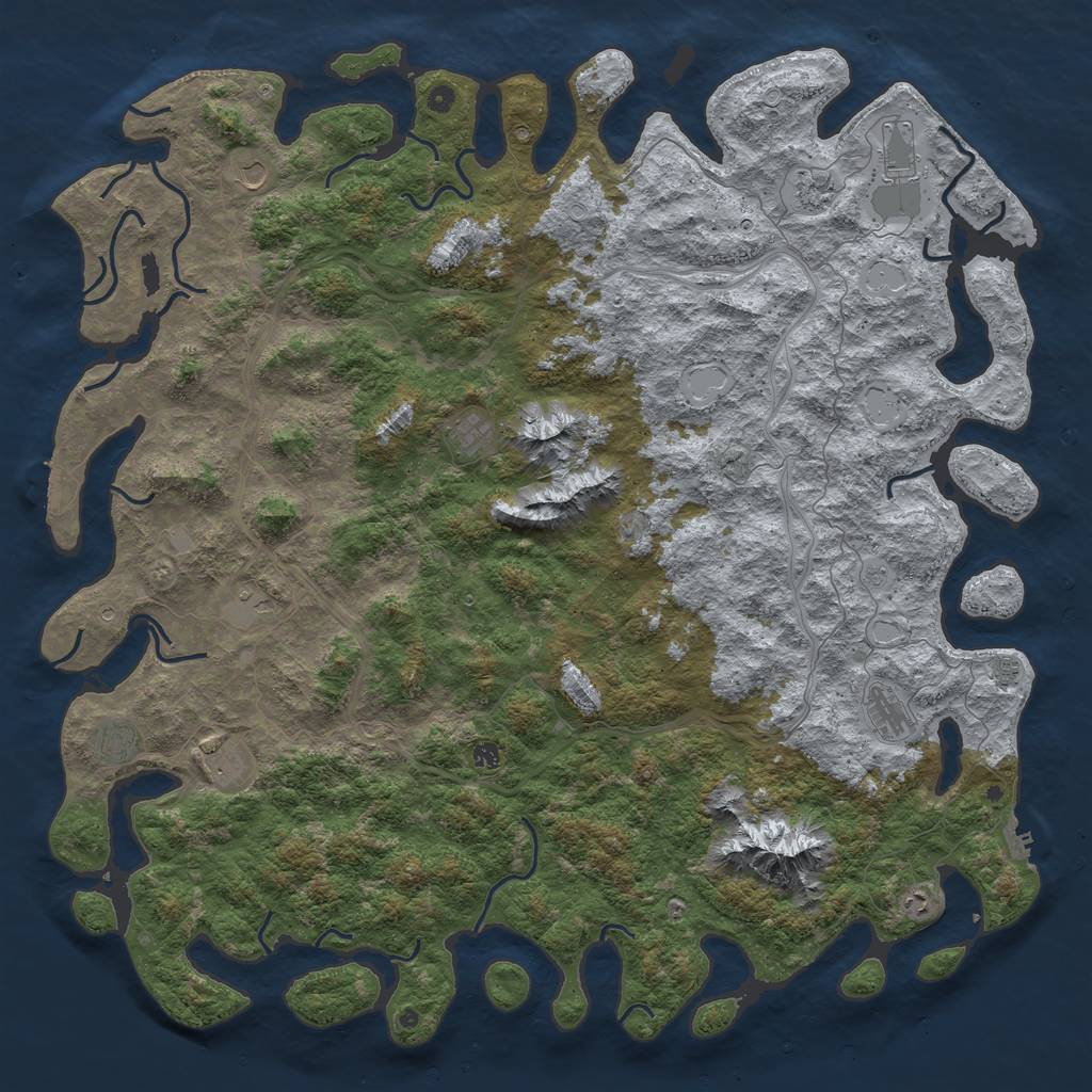 Rust Map: Procedural Map, Size: 6000, Seed: 4100, 20 Monuments