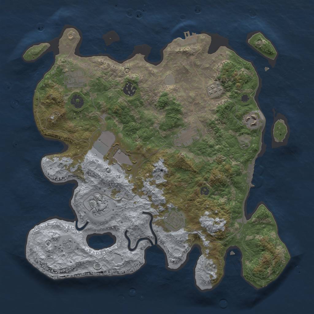 Rust Map: Procedural Map, Size: 3550, Seed: 897895, 15 Monuments