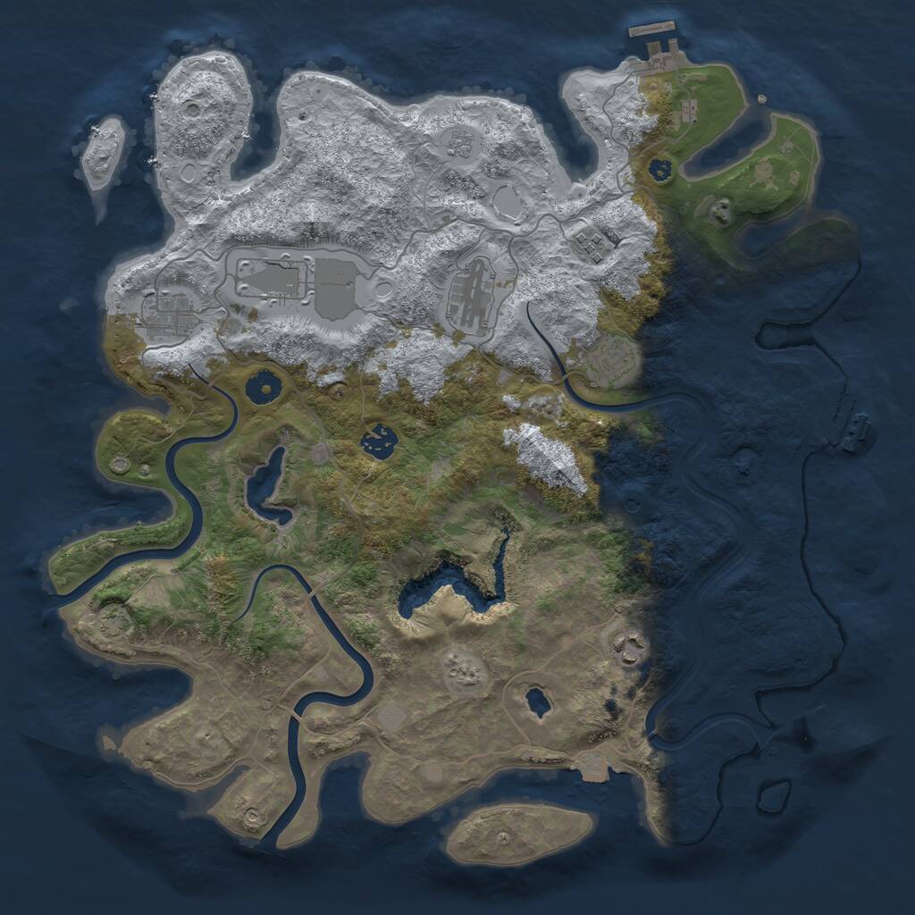 Rust Map: Procedural Map, Size: 4000, Seed: 265037, 13 Monuments