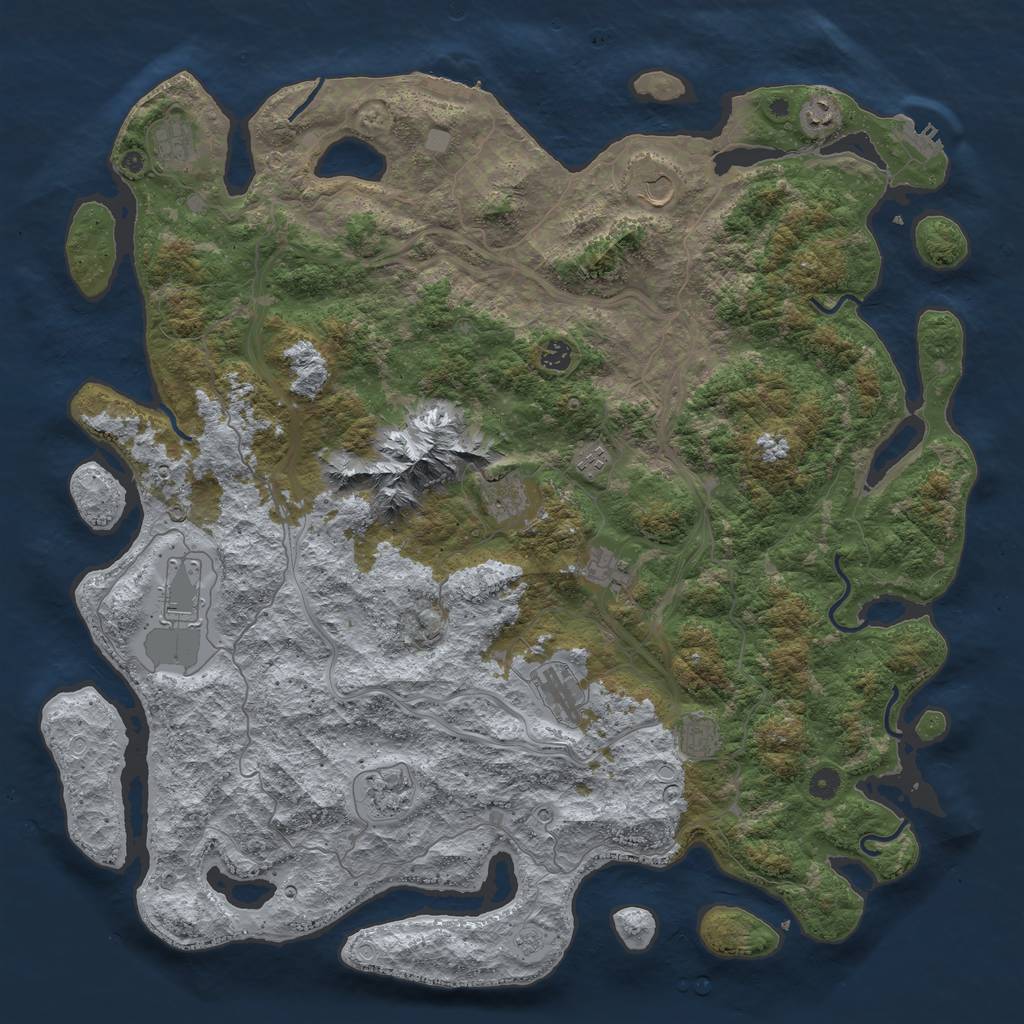 Rust Map: Procedural Map, Size: 5000, Seed: 1539264, 18 Monuments