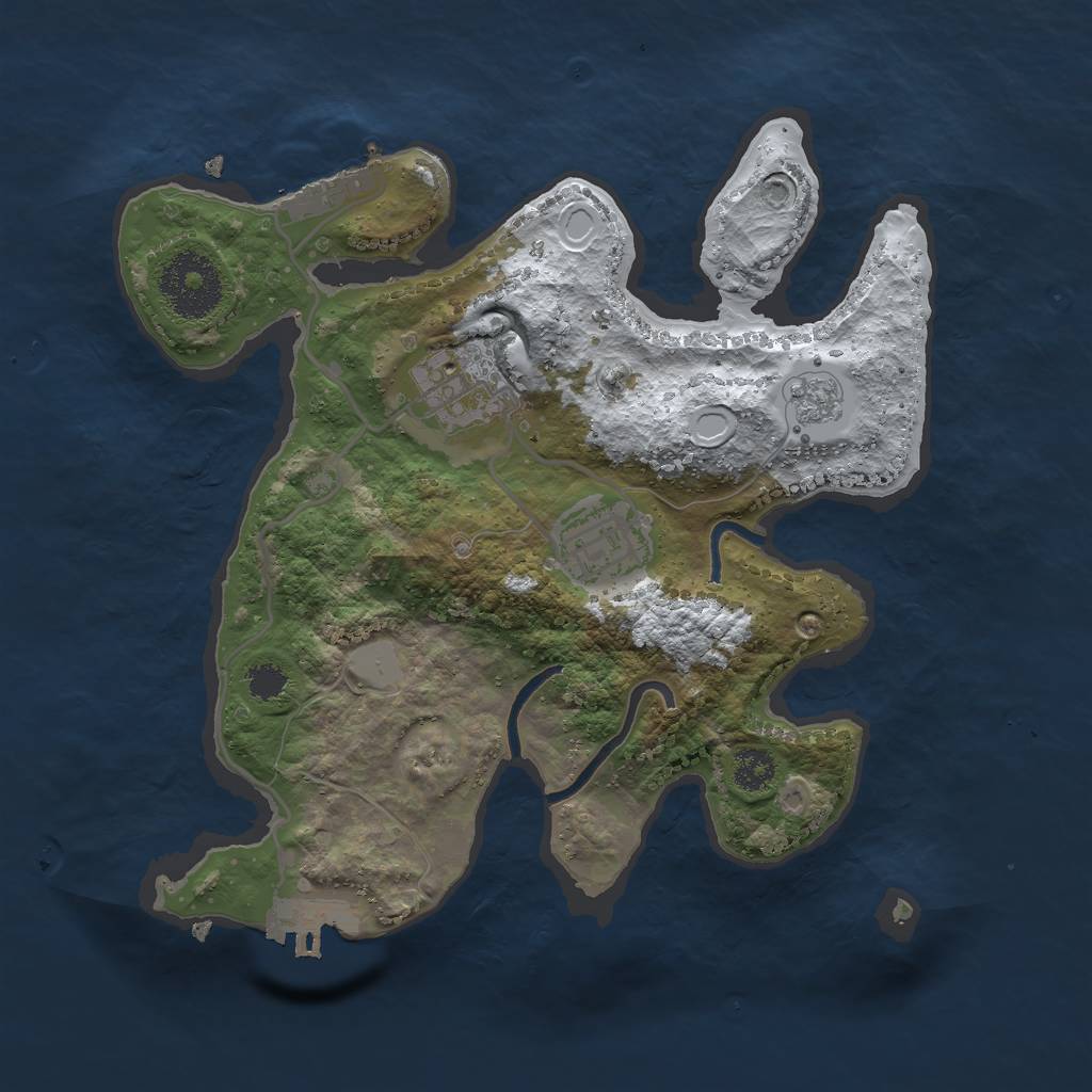 Rust Map: Procedural Map, Size: 2600, Seed: 54774779, 10 Monuments