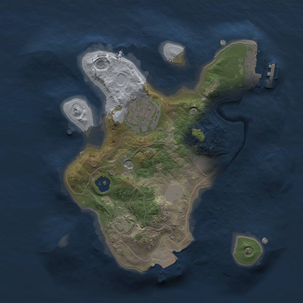 Rust Map: Procedural Map, Size: 2000, Seed: 514768934, 5 Monuments