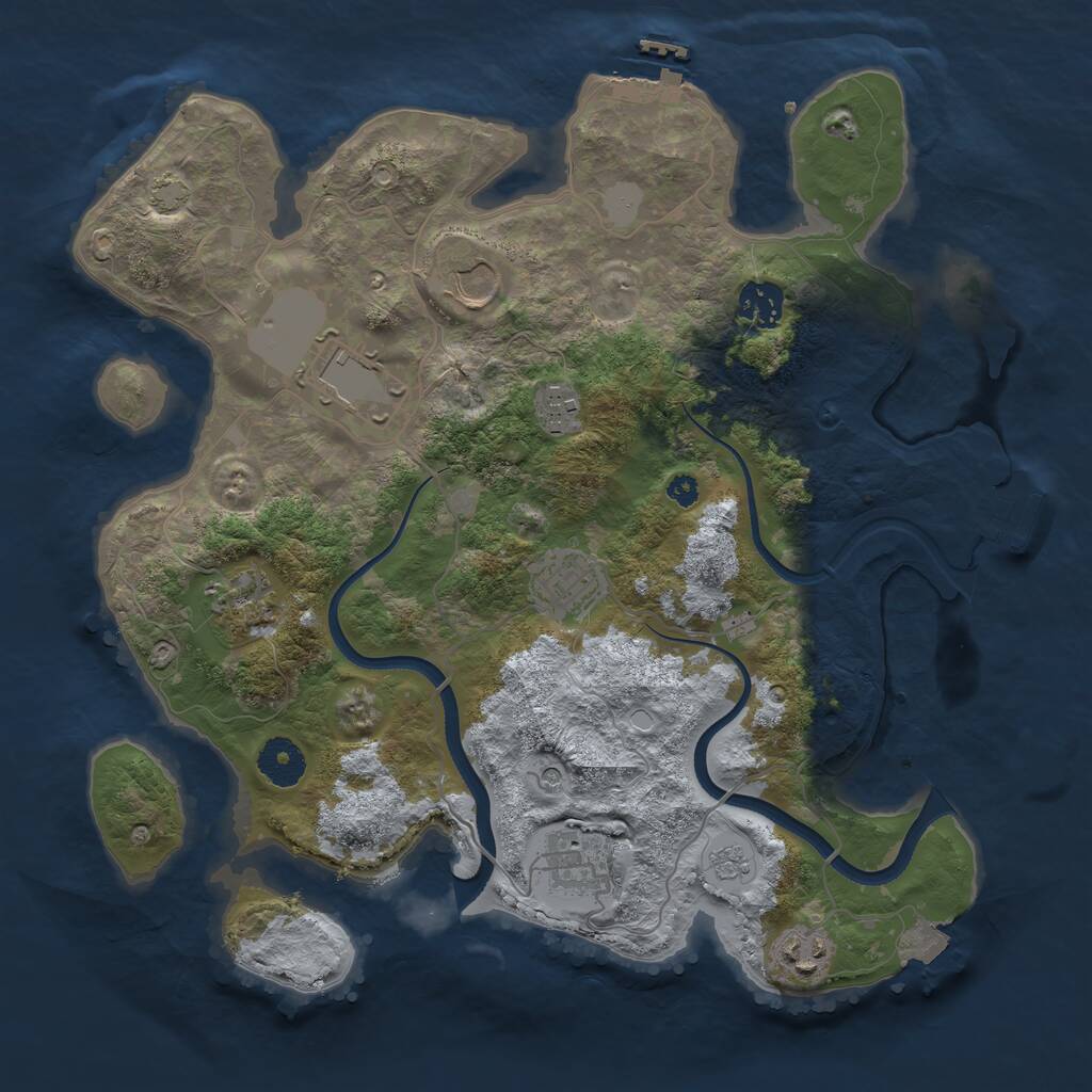 Rust Map: Procedural Map, Size: 3500, Seed: 3211, 14 Monuments
