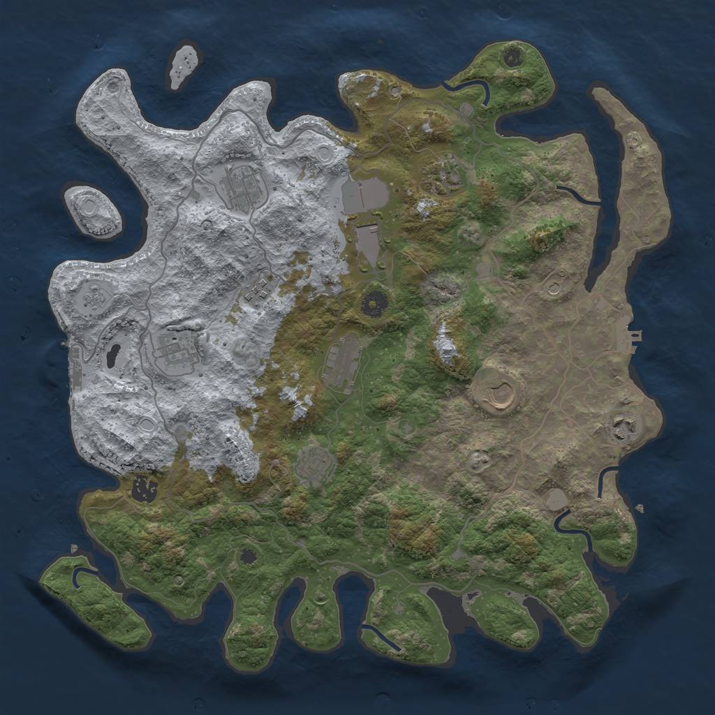 Rust Map: Procedural Map, Size: 4000, Seed: 117909, 17 Monuments