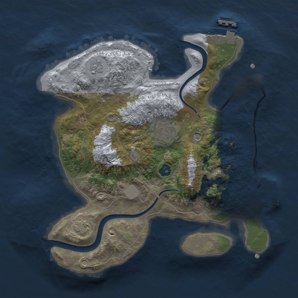 Rust Map: Procedural Map, Size: 2500, Seed: 15, 7 Monuments