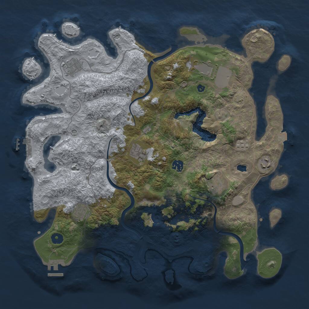 Rust Map: Procedural Map, Size: 4000, Seed: 420069, 14 Monuments