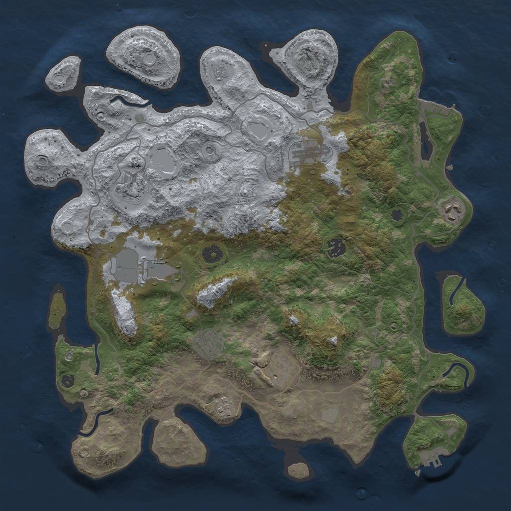 Rust Map: Procedural Map, Size: 4000, Seed: 230052, 15 Monuments