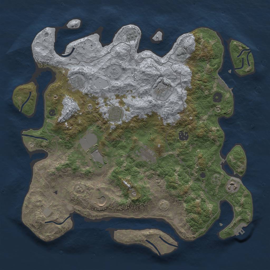 Rust Map: Procedural Map, Size: 4000, Seed: 505472, 17 Monuments