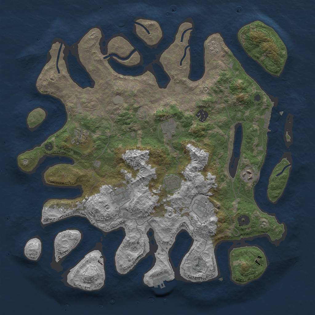 Rust Map: Procedural Map, Size: 4000, Seed: 1875984045, 16 Monuments