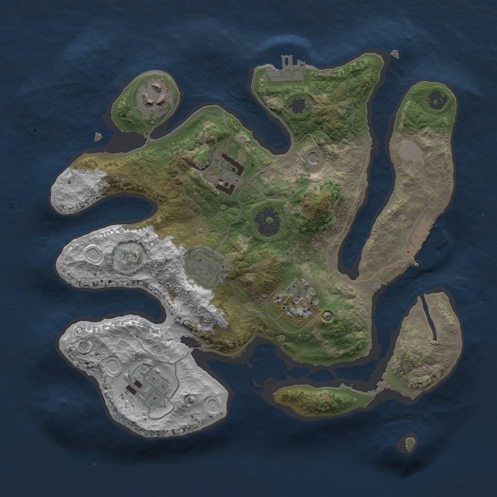 Rust Map: Procedural Map, Size: 2750, Seed: 2131, 13 Monuments