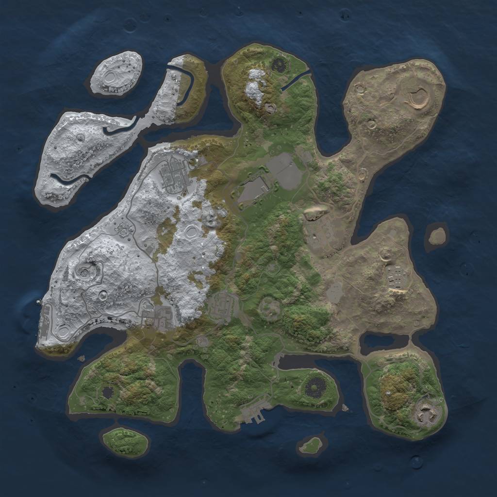 Rust Map: Procedural Map, Size: 3550, Seed: 226320, 17 Monuments
