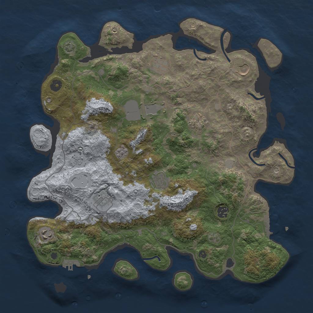 Rust Map: Procedural Map, Size: 4000, Seed: 25617, 17 Monuments