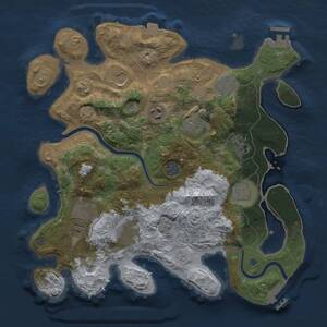 Thumbnail Rust Map: Procedural Map, Size: 3500, Seed: 30, 17 Monuments