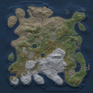Thumbnail Rust Map: Procedural Map, Size: 3500, Seed: 30, 13 Monuments