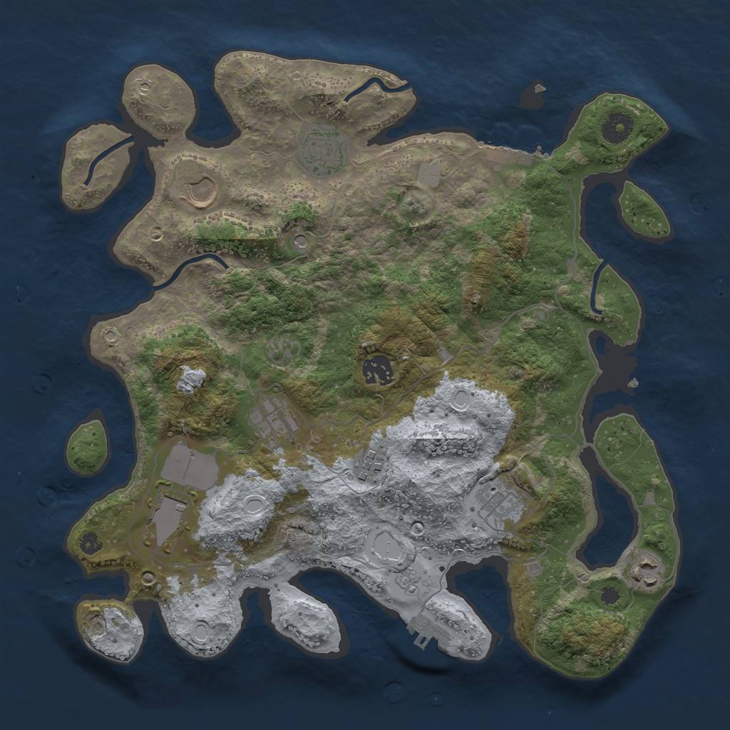 Rust Map: Procedural Map, Size: 3500, Seed: 30, 15 Monuments