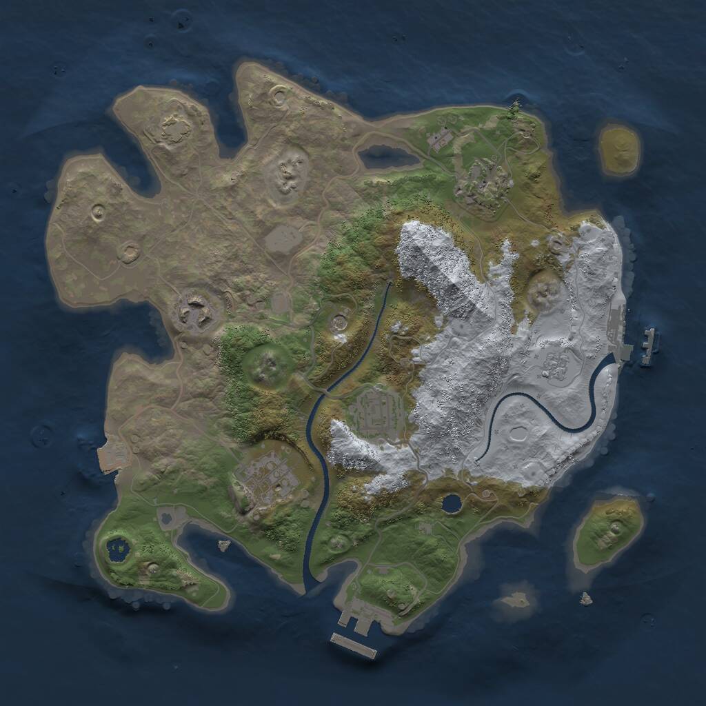 Rust Map: Procedural Map, Size: 3000, Seed: 2183001, 10 Monuments