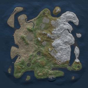 Thumbnail Rust Map: Procedural Map, Size: 3500, Seed: 336364, 15 Monuments