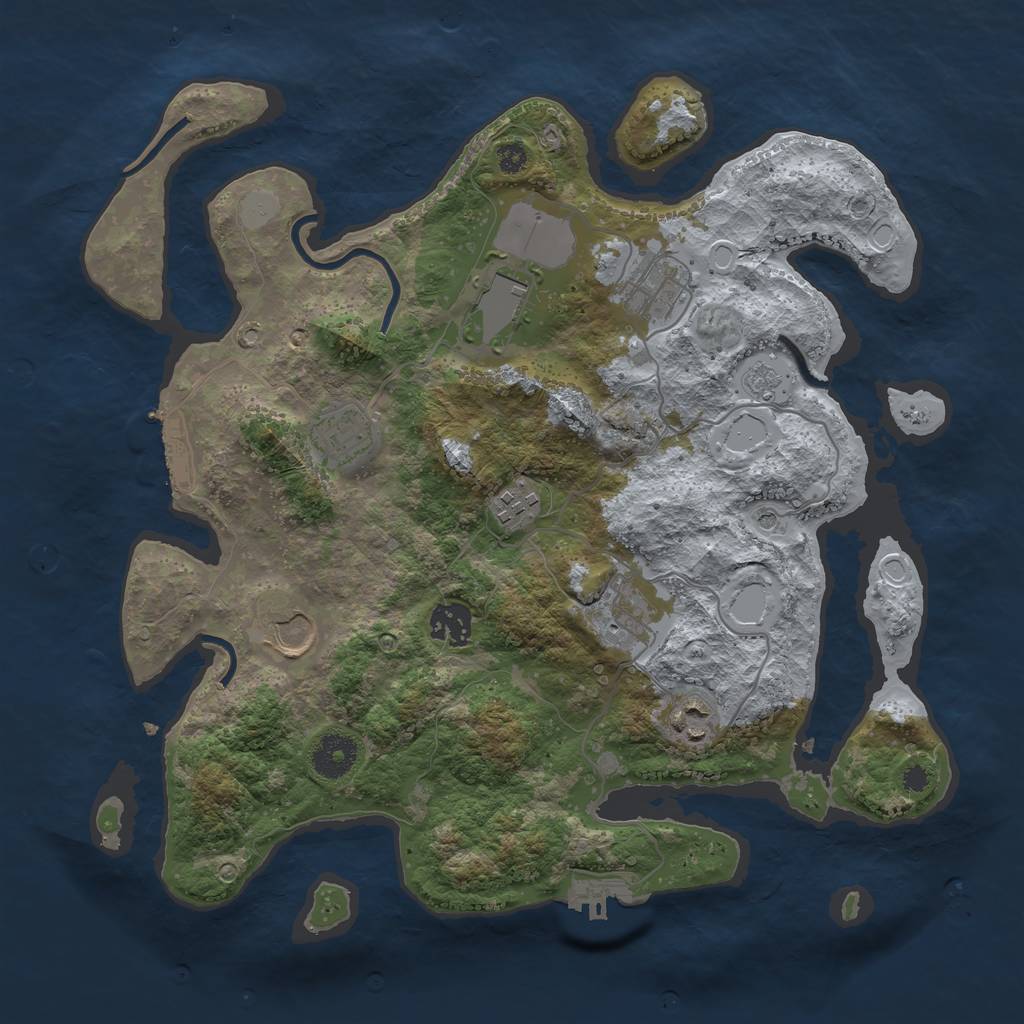 Rust Map: Procedural Map, Size: 3500, Seed: 336364, 15 Monuments