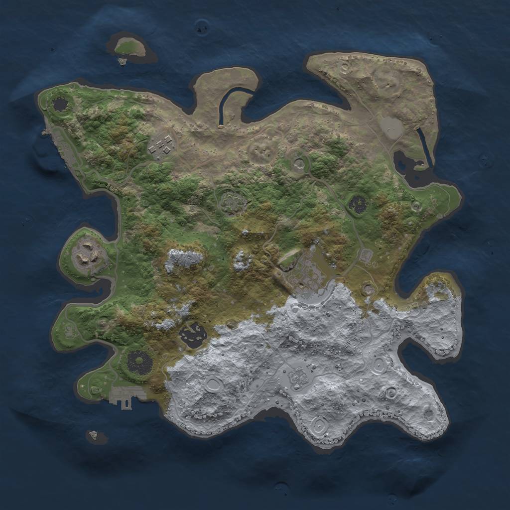 Rust Map: Procedural Map, Size: 3000, Seed: 154746580, 12 Monuments