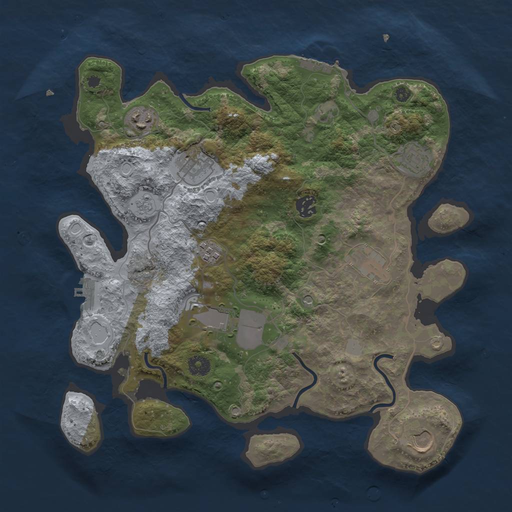 Rust Map: Procedural Map, Size: 3500, Seed: 154488, 15 Monuments
