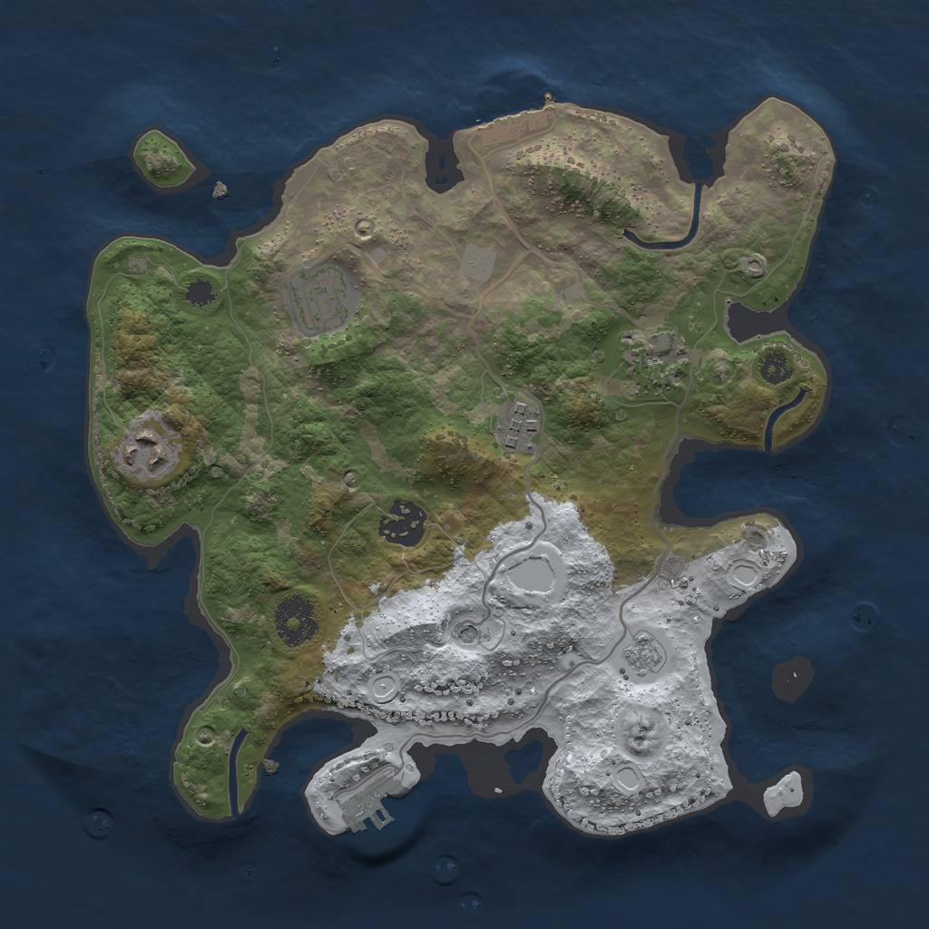 Rust Map: Procedural Map, Size: 3000, Seed: 1395577329, 14 Monuments