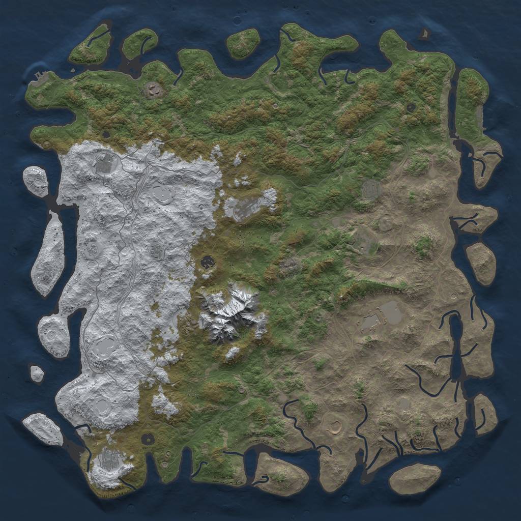 Rust Map: Procedural Map, Size: 6000, Seed: 12345, 20 Monuments