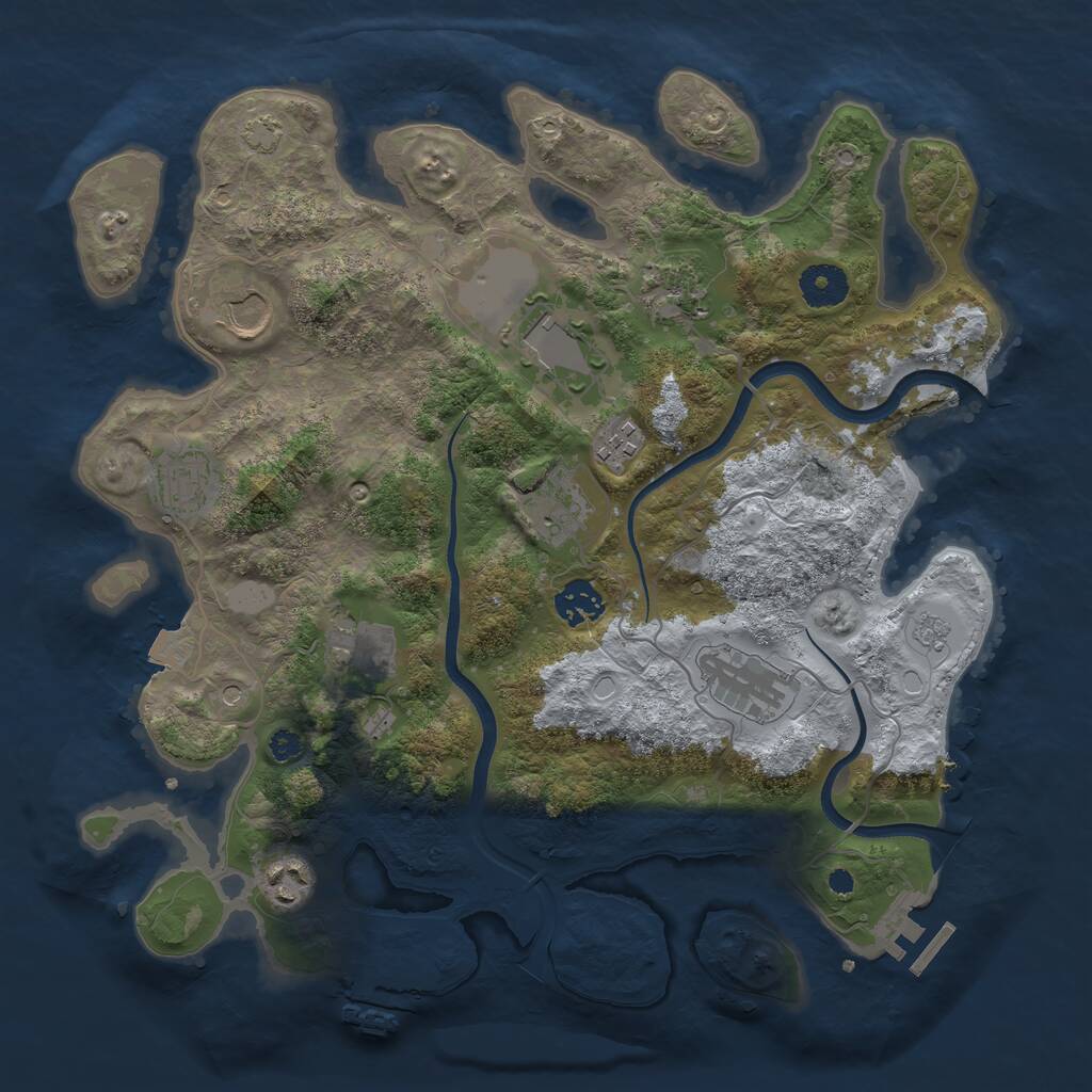 Rust Map: Procedural Map, Size: 3550, Seed: 819432, 16 Monuments