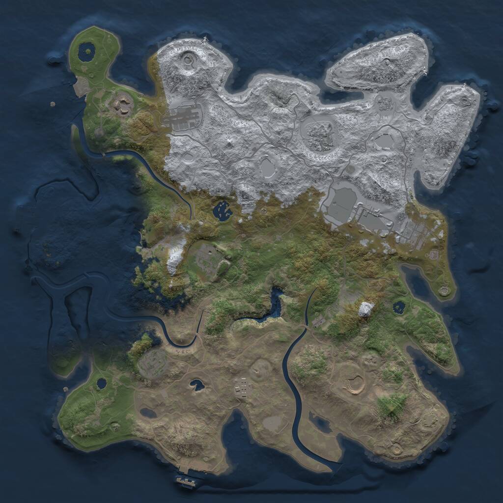 Rust Map: Procedural Map, Size: 4000, Seed: 328798, 16 Monuments