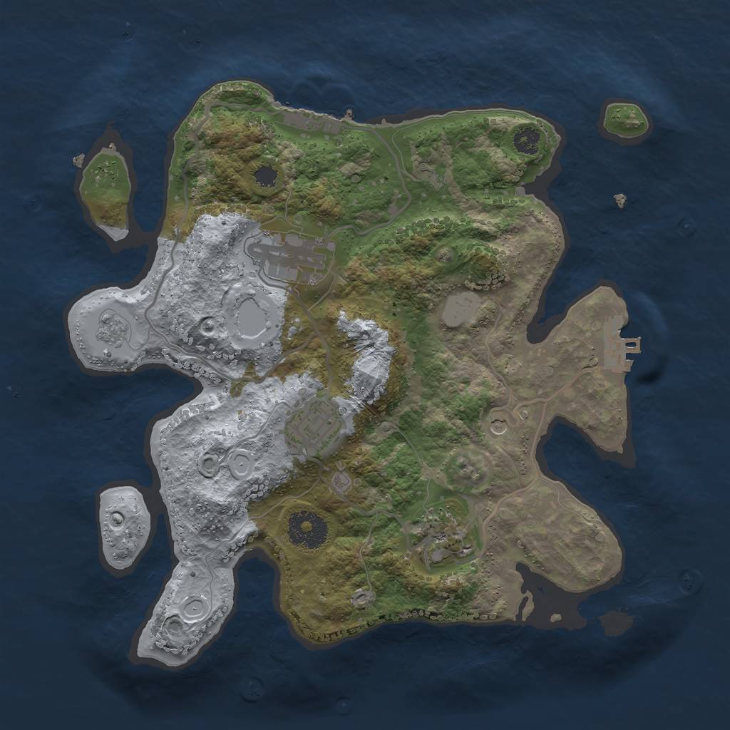 Rust Map: Procedural Map, Size: 2800, Seed: 17777, 10 Monuments