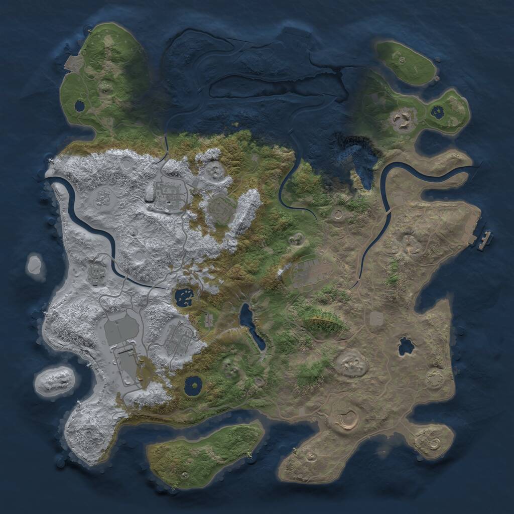 Rust Map: Procedural Map, Size: 4000, Seed: 5066, 15 Monuments