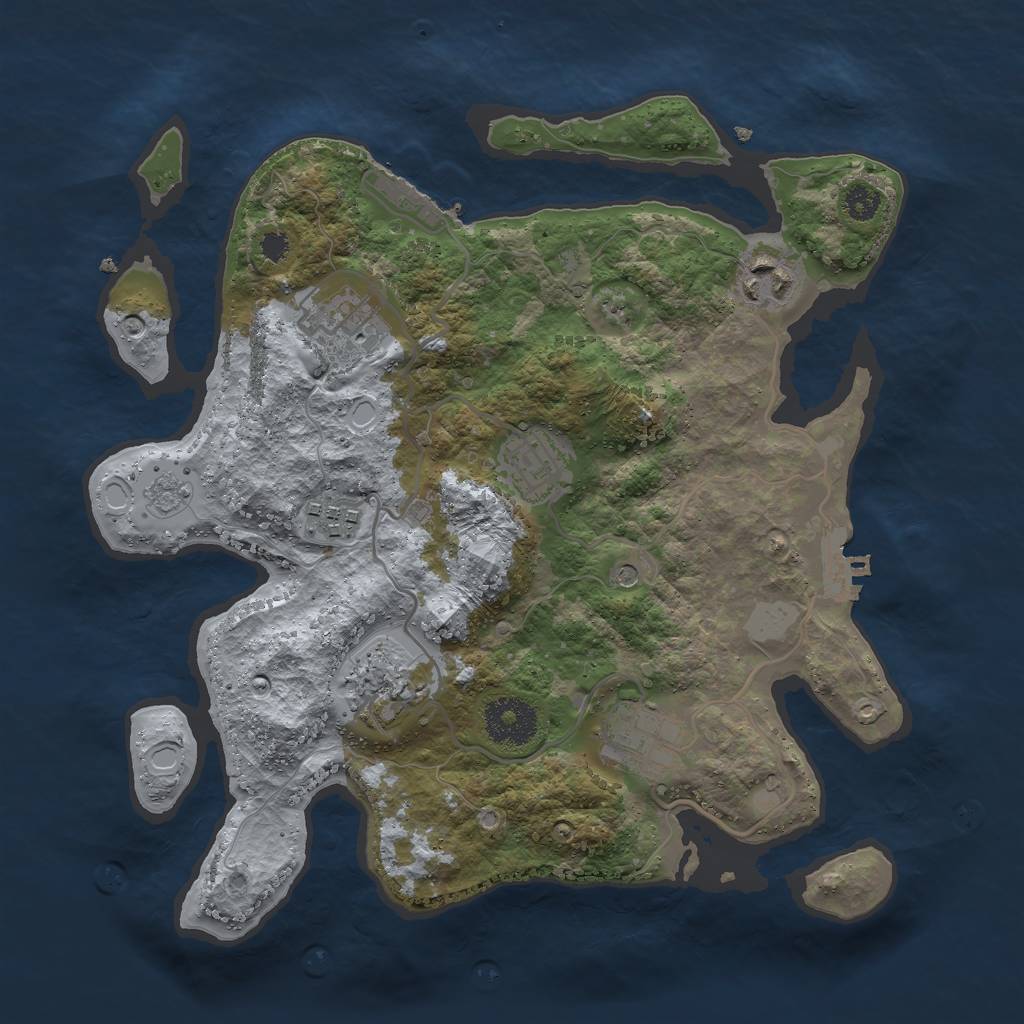 Rust Map: Procedural Map, Size: 3000, Seed: 17777, 15 Monuments