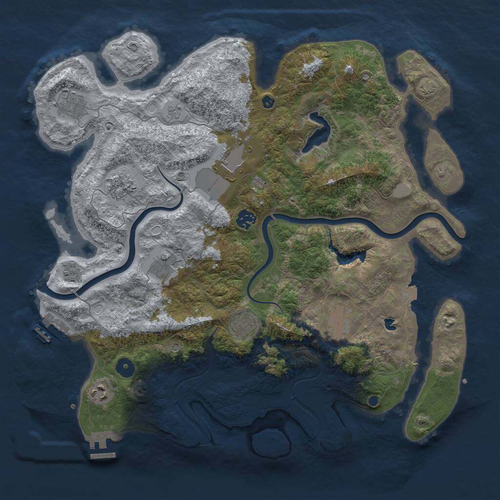 Rust Map: Procedural Map, Size: 4000, Seed: 531609, 15 Monuments