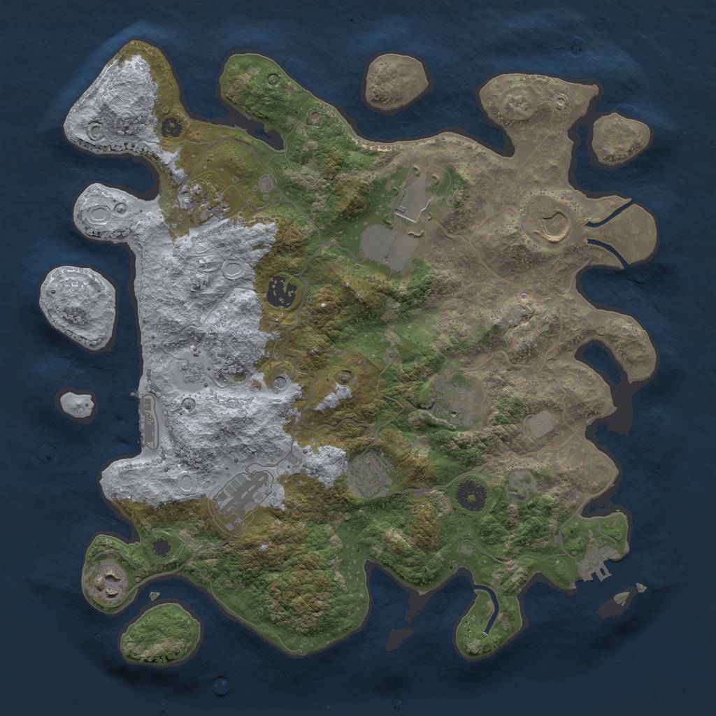 Rust Map: Procedural Map, Size: 3550, Seed: 637102, 15 Monuments