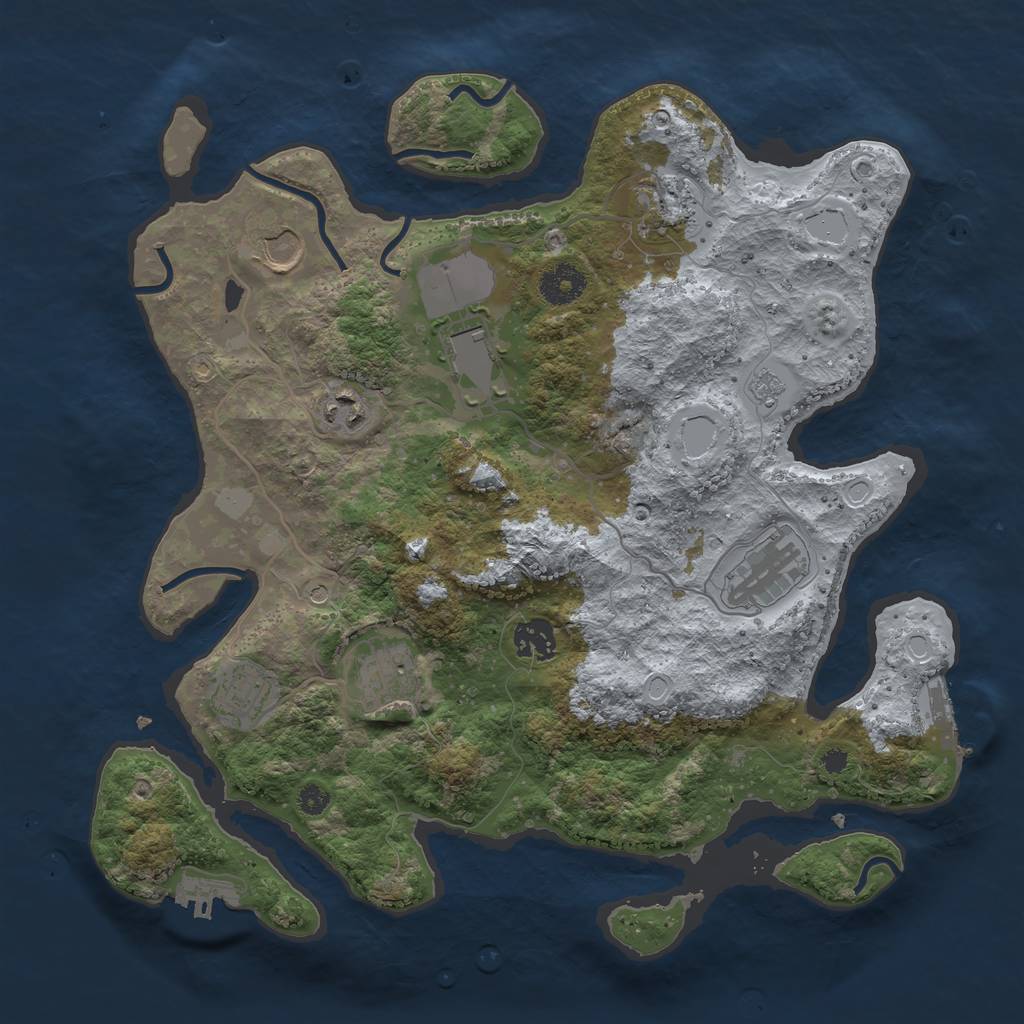 Rust Map: Procedural Map, Size: 3550, Seed: 978051, 15 Monuments