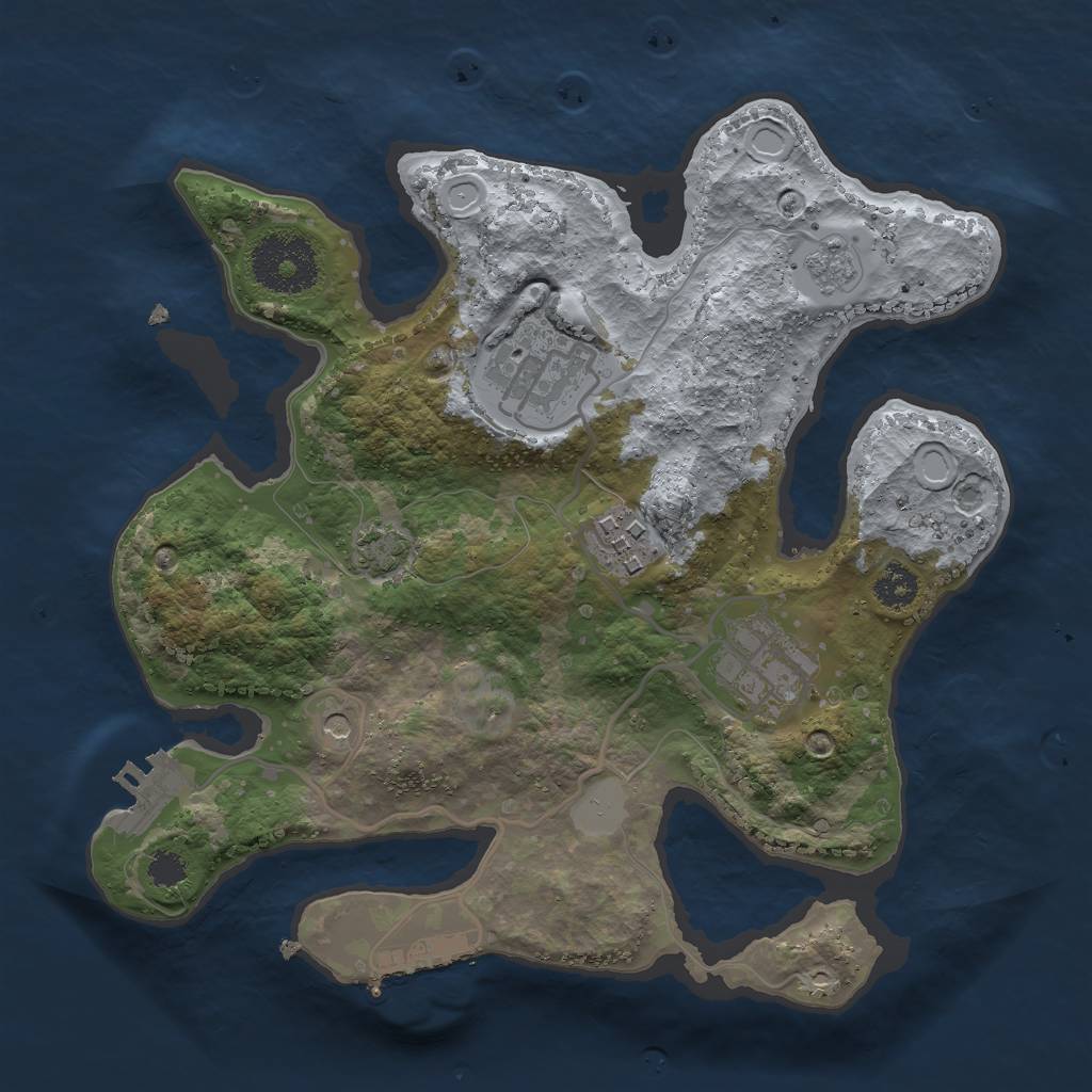 Rust Map: Procedural Map, Size: 2600, Seed: 1058478376, 11 Monuments