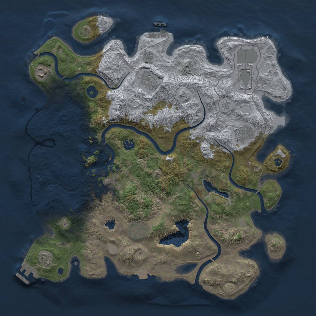 Rust Map: Procedural Map, Size: 4100, Seed: 996418, 14 Monuments