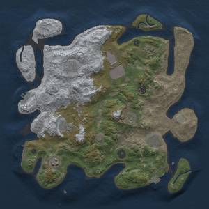 Thumbnail Rust Map: Procedural Map, Size: 3500, Seed: 8, 17 Monuments